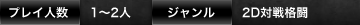 プレイ人数：1～2人　ジャンル：2D対戦格闘